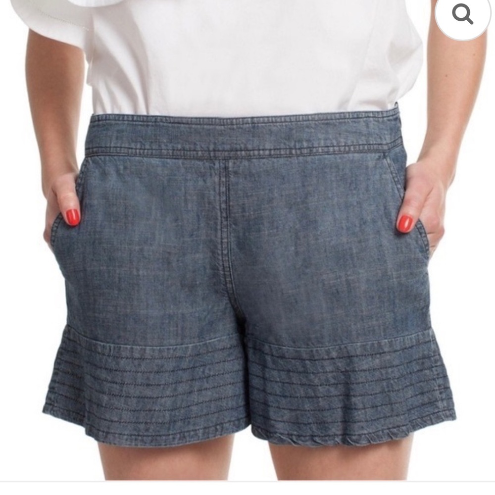 Trina Turk chambray shorts size 12. Pre-owned.